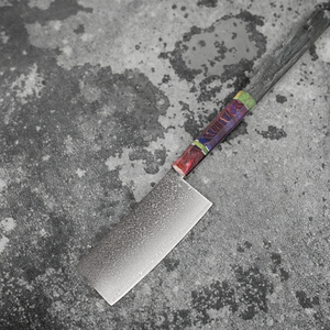 Cuchillo de Carnicero KEENHOPE Impresionante de 7 Pulgadas, Acero al Carbono, Mango de Madera de Arce Estabilizada Colorida, Hecho a Mano, Apto para Lavavajillas - Product Image 3