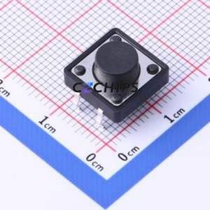 TSF001B06518A03 Tactile Switch DIP-4P,12x12mm Switch Round Button 1.8N Through Hole 12mm - Product Image 1