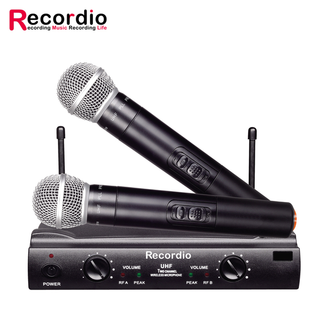 GAW-U200 Wireless Microphone Dual UHF Cordless Dynamic Mic Handheld Microphone System for Home Karaoke Meeting Party Home Set