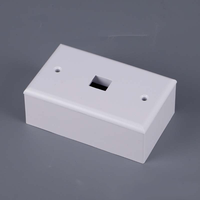 Caja de pared tipo 120 con placa frontal, placa frontal blanca de ABS para red RJ45 Keystone, placa de salida de pared de 86x126mm