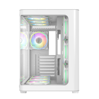 Gabinete de Computadora de Alta Eficiencia con Panel de Vidrio Templado Curvo, Gabinete ATX para PC, Cajas y Torres para Juegos de Computadora