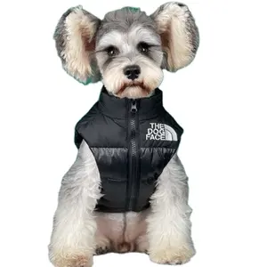 Automne hiver vêtements pour animaux de compagnie épais chaud chien vêtements moderne noir vers le bas plumes chien gilet