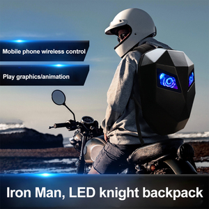 Advanced Quality Led <b>Backpack</b> Dynamic Eyes Display Riders Motorcycle Bicycle Bike Safety Riding <b>Black</b> Led Knight <b>Backpacks</b> - Product Image 2