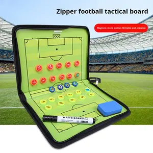 Table de football tactique pliable en cuir PU avec fermeture éclair à double glissière et bande magnétique pour sports multiples - Product Image 3