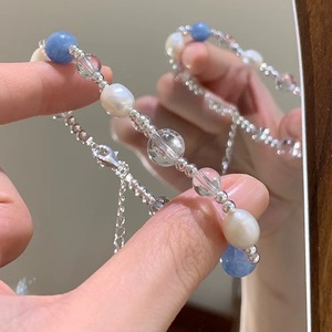 S925 Sterling Silver Aquamarine Pearl Crystal <b>Bracelet</b> For Women Everyday Wear Jewelry Accessory - Product Image 4
