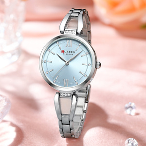 CURREN 9092 Orologio al Quarzo da Donna in Acciaio Inossidabile, Orologio da Polso di Lusso per Ragazze, Moda Femminile, Orologio da Donna per Affari, <span class=keywords><strong>Bracciale</strong></span> - Product Image 6