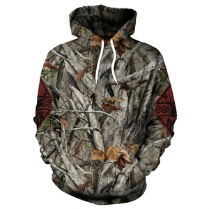 Sweat à capuche camouflage pour homme avec motif cerf, vêtement d'extérieur chaud en tissu polyester - Product Image 3