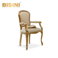 Petit fauteuil Premium Palace de style européen Chaise en bois moderne élégante Chaise de salon moderne haut de gamme Chaise en bois massif de luxe