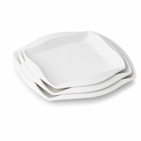 Assiettes carrées irrégulières en mélamine blanches |   Vaisselle Commerciale pour Restaurants