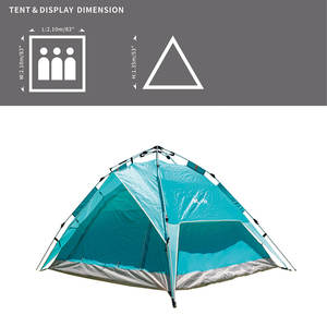 PAMIR 4 estaciones automático plegable a prueba de viento 2000mm resistente al agua 3 personas tienda de campaña grande doble estructura de un dormitorio Camping - Product Image 3