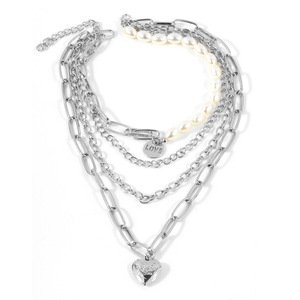 <span class=keywords><strong>Collar</strong></span> de <span class=keywords><strong>Cadena</strong></span> de Varias Capas <span class=keywords><strong>con</strong></span> Colgante de Corazón para Mujer/<span class=keywords><strong>Hombre</strong></span>, <span class=keywords><strong>Collar</strong></span> <span class=keywords><strong>con</strong></span> Colgante de <span class=keywords><strong>Candado</strong></span> Punk Rock, Joyería Emo Grunge Goth - Product Image 3
