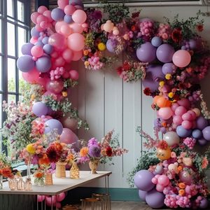 Màu hồng tím bóng Garland Hoa Oải Hương bóng bay khác nhau màu hồng hoa oải hương bóng vòm Kit cho sinh nhật Wedding party trang trí - Product Image 1