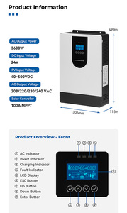 Kungf อินเวอร์เตอร์พลังงานแสงอาทิตย์ไฮบริด3.6KW 220V 24V MPPT IP21เฟสเดียวการตรวจสอบ WiFi กริดรองรับพลังงานแสงอาทิตย์สำหรับใช้ในบ้าน - Product Image 6