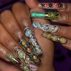 เล็บปลอมแบบสวมใส่ได้10ชิ้นเล็บกดมือ10ชิ้นดูหรูหรา - Product Image 3