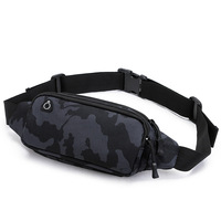 Noir Sports de plein air taille sac étanche Nylon Fanny Pack hommes femme poitrine sacs homme ceinture pochette voyage hanche sacs à main sac à bandoulière
