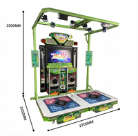 Dance Machine 47 pouces, jeu de rythme à monnayeur pour deux joueurs, plateforme de danse métallique, structure de scène lumineuse, équipement d'arcade et de divertissement