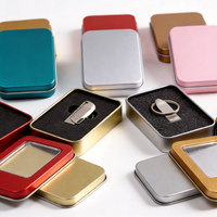Boîte en métal rectangulaire simple et vide de couleur rouge multi-usages pour échantillons cosmétiques, parfums solides, baumes à lèvres, bougies, savons, emballages