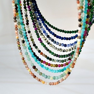 Perles en pierre naturelle de 4 mm faites à la main JD Wholesale, pierres précieuses de guérison (Agate, <span class=keywords><strong>Tourmaline</strong></span>) pour colliers chrétiens, mariages et fêtes - Product Image 5
