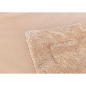 Couverture en polaire douce pour animaux de compagnie, 100 x 75 cm, beige, avec motif de patte, pour chiens et chats, chaleur confortable, couverture de sommeil confortable - Product Image 3