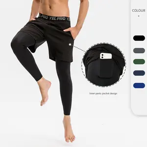 Men's Biking Clothes Stretch Pocket Running Fast Dry Training Running Pants Free Sample