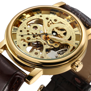 Relojes Mecánicos de Moda T-winner Golden Skeleton para Hombre, Relojes de Pulsera Personalizados de Cuerda Manual, Precio Económico, MOQ Bajo, OEM, Gran Venta - Product Image 3
