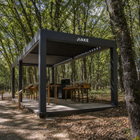 Pergola en aluminium Jiake 6063-T5 avec toit à lames motorisées pour vergers de truffes, jardins, patios, gazebos extérieurs, pavillons et terrasses