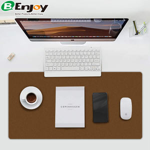 لوحة ماوس من الجلد الأسود عالي الجودة مع شعار مخصص لاسلكي للكمبيوتر والمكتب أسفل PU في المخزون! - Product Image 2