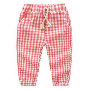 Vêtements pour bébés, jeans à carreaux pour enfants, pantalons en coton pour filles avec des motifs à carreaux, vente en gros en Chine - Product Image 1
