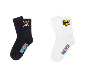 Sıcak satış karikatür Anime ekip çorap Luffi baskı Unisex kış uzun pamuk çorap siyah ve beyaz çoraplar - Product Image 1