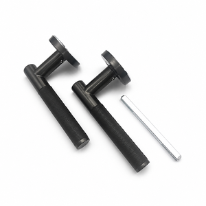 Poignée de porte fendue en acier inoxydable noir mat texturé en cuir antidérapant pour ensemble de serrures à levier de porte en <span class=keywords><strong>bois</strong></span> - Vente en gros - Product Image 3