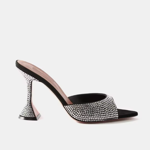 Customized Satin Stiletto Peep <b>Toe</b> <b>Sandals</b> Elegant Rhinestones Breathable Pointed Fish Mouth Comfortable High-Heeled Autumn - Product Image 2