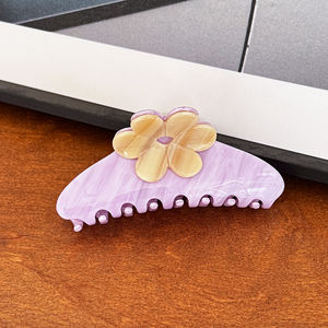 Haaraccessoires Voor Dames, Vers Woon-Werkverkeer Bloemengrijp Met Azijnzuur Nieuwe Lente/Zomer Haai Design Feeststijl Klauwclip - Product Image 4