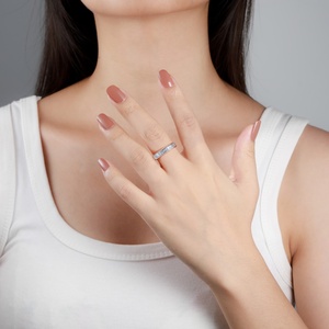 Bagues de fiançailles et de mariage de luxe pour femmes, style hip-hop, en argent sterling 925 plaqué rhodium, avec zircon, certifiées CMA - Product Image 2