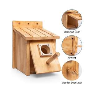 Het JX buitenvogelhuis van massief hout is warm en droog van binnen, wat het tot een ideale leefomgeving voor alle soorten vogels maakt. - Product Image 3