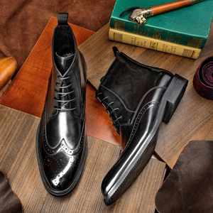 Zapatos de Cuero Hechos a Mano de Alta Calidad para Hombre, Zapatos Formales de Boda, Impermeables, para Verano y Otoño - Product Image 3
