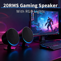 Altavoz para Juegos con Luces RGB de 20W RMS, Conexión para PC y Teléfono, Uso en Cine en Casa, Compatible con OEM y ODM, Altavoz de 2.0 Canales
