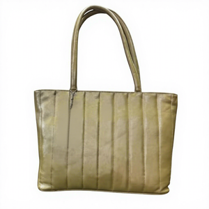 Pochette décontractée pliable légère en cuir véritable faite à la main pour femme, imperméable avec fermeture éclair, grande capacité, pour la Saint-Valentin et le shopping - Product Image 2