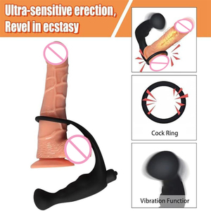 Anello vibrante per pene con plug anale e massaggiatore prostatico, vibratore anale per giocattoli sessuali <span class=keywords><strong>di</strong></span> <span class=keywords><strong>coppia</strong></span>, 10 intensi livelli <span class=keywords><strong>di</strong></span> vibrazione per uomo - Product Image 1