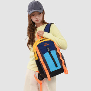 Sac à dos en nylon color-block tendance style coréen 2026 avec bretelles courbées grande capacité pour enfants du primaire - Product Image 2