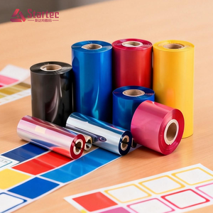 Rubans de codage de date colorés vendus en usine, compatibles avec les imprimantes d'étiquettes et les machines <span class=keywords><strong>à</strong></span> fax, largeur 12 mm, matériau PET - Product Image 1