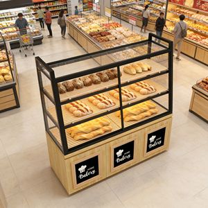 Espositore per Panetteria in Metallo e Legno OEM, Vetrina per Pane, Scaffale per Pasticceria, Espositore per Supermercato - Product Image 4