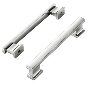 Tirador de armario de aleación de Zinc moderno de 128mm, tirador de muebles antioxidante plateado para cajón de armario de cocina - Product Image 1