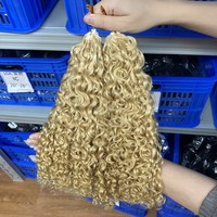 # Extensions de cheveux humains bouclés birmans 613 Miracle Knots, couleur blonde invisible, pour tresses au crochet