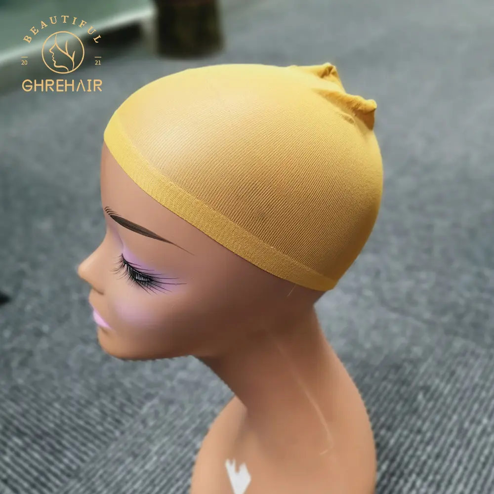 Ghrehair — bonnet dôme en plastique Spandex noir, filet extensible, casquette dôme pour la fabrication de perruques