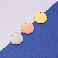 Plaque de disque vierge en acier inoxydable et titane plaqué PVD or 18 carats 12MM 15MM 20MM raccords et composants de bijoux à bricoler soi-même