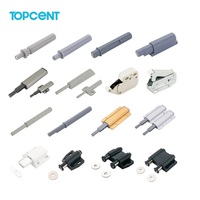Topcent Ferme-porte de meuble à ouverture par poussée, amortisseur à fermeture douce et silencieuse, quincaillerie pour meubles
