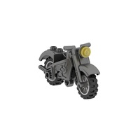 Mini Accesorios de Soldado, Arma Militar de la Segunda Guerra Mundial, Motocicleta de Dos Ruedas, Verde, Marrón, Gris, Piezas de Figuras, Bloques de Construcción, Juguetes, Regalo para Niños