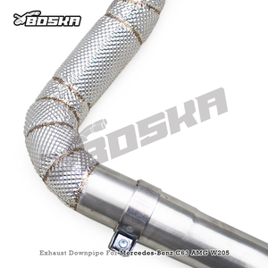 OEM Header Downpipe for Mercedes-Benz C63/C63S AMG W205 4.0T Performance <b>Car</b> Boska Exhaust Free Flow System <b>Polished</b> Finish - Product Image 3