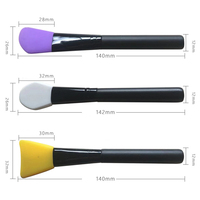 Spatule en silicone souple personnalisée OEM pour masque facial, crème pour le corps, argile, boue, applicateur de soin de la peau, outil cosmétique, brosse pour le visage, noir, 14 cm