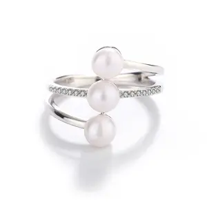 Оригинальное женское кольцо из чистого белого пресноводного жемчуга